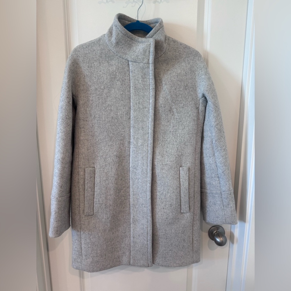 J. Crew City Coat Light Gray Wool Pea Coat